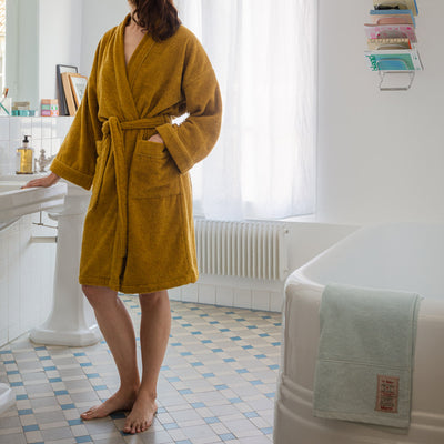 Terry cotton bathrobe - Peloponnese Green