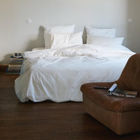 Housse de couette en percale de coton - Blanc Craie
