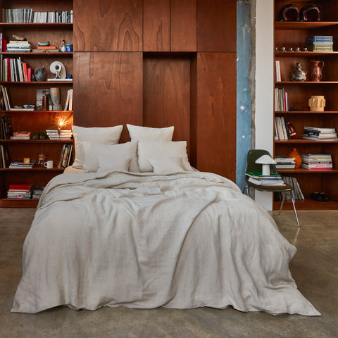 Washed linen duvet cover - Stone