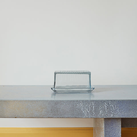 Glass butter dish