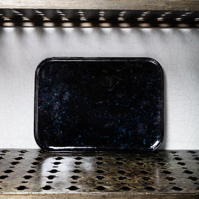Stoneware flat plate n°1 - Noir d'Encre