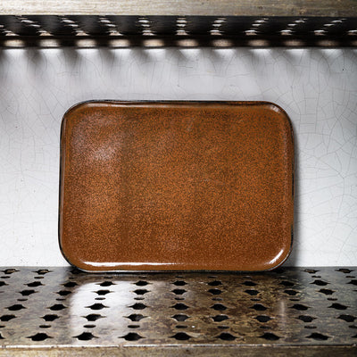 Stoneware flat plate n°1 - Ocre