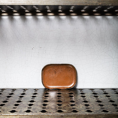 Stoneware flat plate n°3 - Ocre