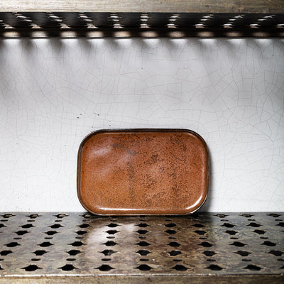 Stoneware flat plate n°2 - Ocre