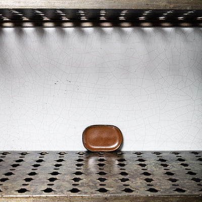 Stoneware flat plate n°4 - Ocre
